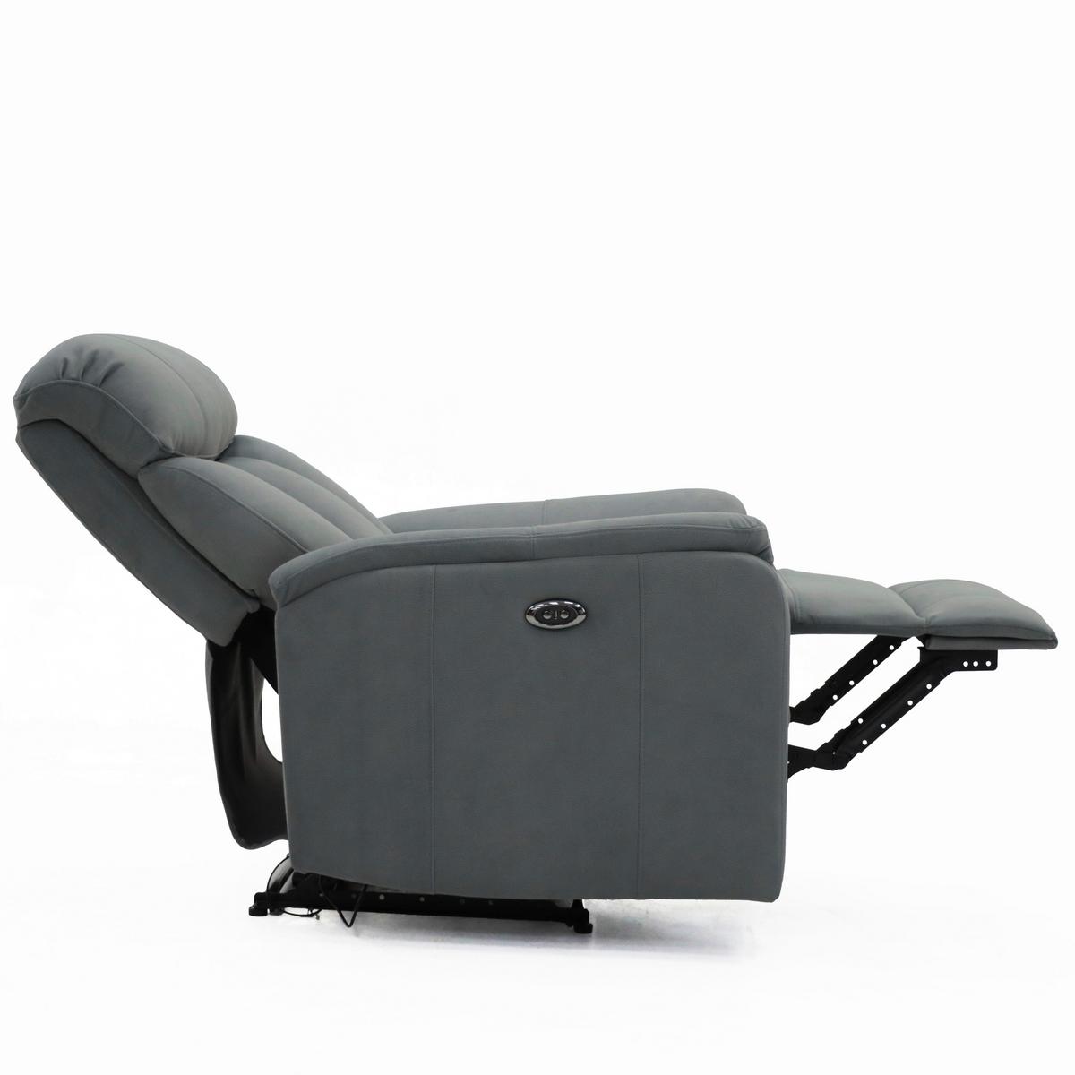 Fernsehsessel Laurel mit Relaxfunktion Dunkelgrau - Dunkelgrau, Basics, Textil/Metall (88/106/90cm) - P & B