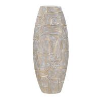Vase Eclips Tower Weiß, Goldfarben B: 24,5 cm - Goldfarben/Weiß, Basics, Kunststoff (24.5/59.5/11.5cm)