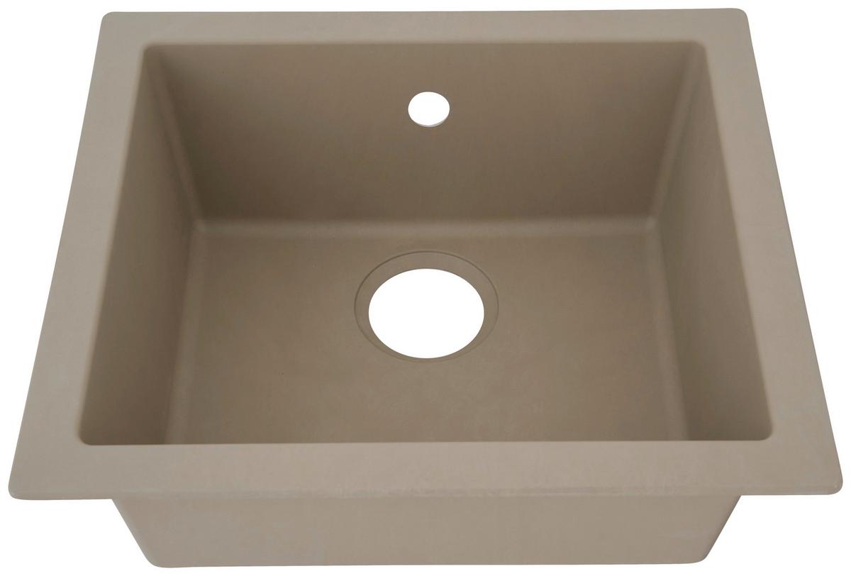 Spüle Respekta Ohio Kunststein Bxt: 50x44 cm - Beige, Trend, Glas/Kunststoff (50/19/44cm) - Respekta