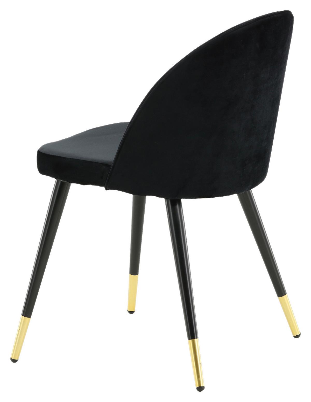 Stuhl-set Velvet - Messingfarben/Schwarz, Design, Textil/Metall (57/76.5/50cm) - Livetastic