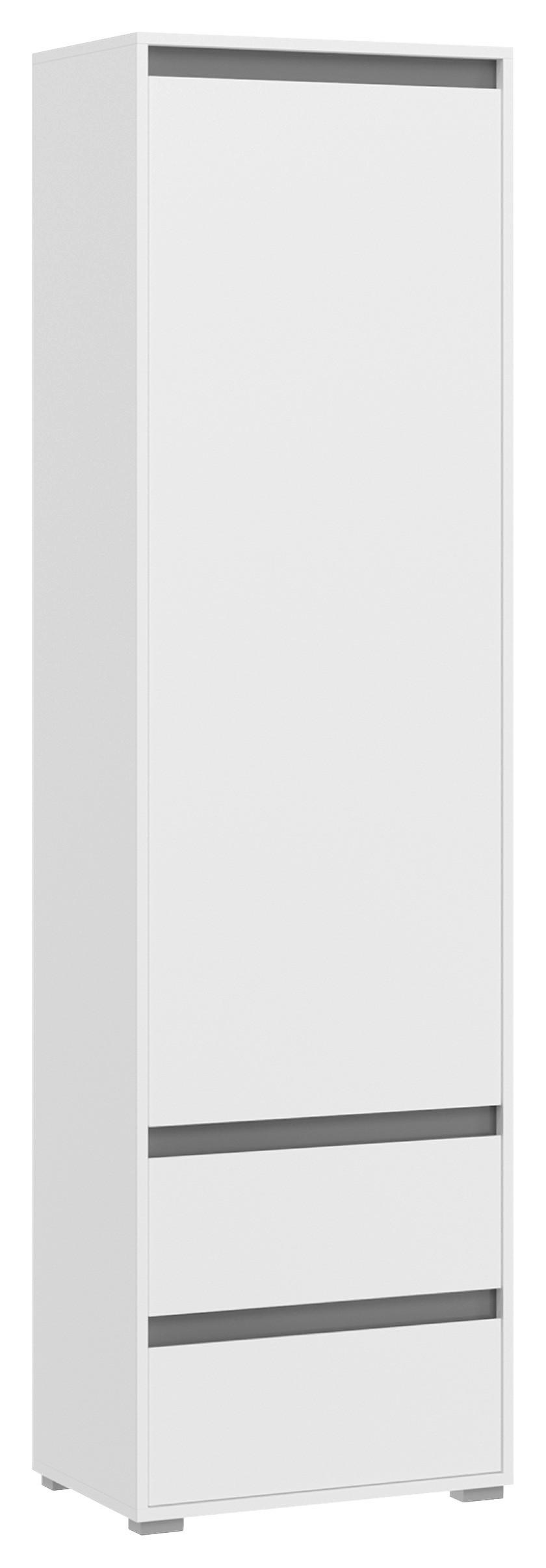 Garderobenschrank Torino Weiß/Grau B: 76 cm - Silberfarben/Grau, KONVENTIONELL, Holzwerkstoff (76/102/35cm) - MID.YOU