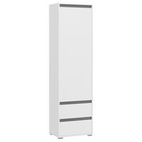 Garderobenschrank Torino Weiß/Grau B: 76 cm - Silberfarben/Grau, KONVENTIONELL, Holzwerkstoff (76/102/35cm) - MID.YOU