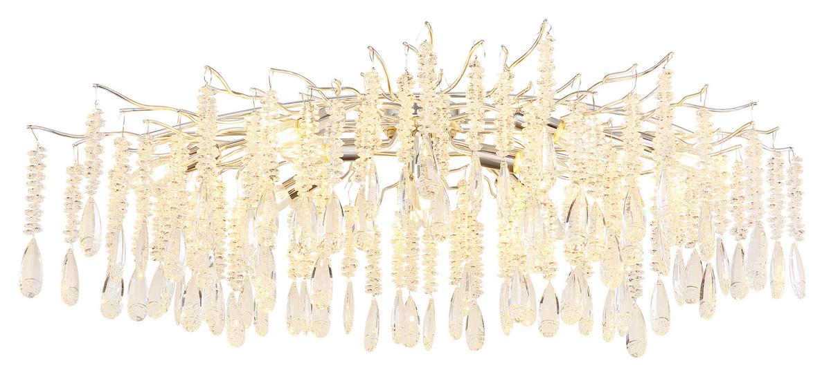 Deckenleuchte Exkl. E14, 40w - Klar/Silberfarben, Design, Glas/Metall (100/55/45cm) - Globo