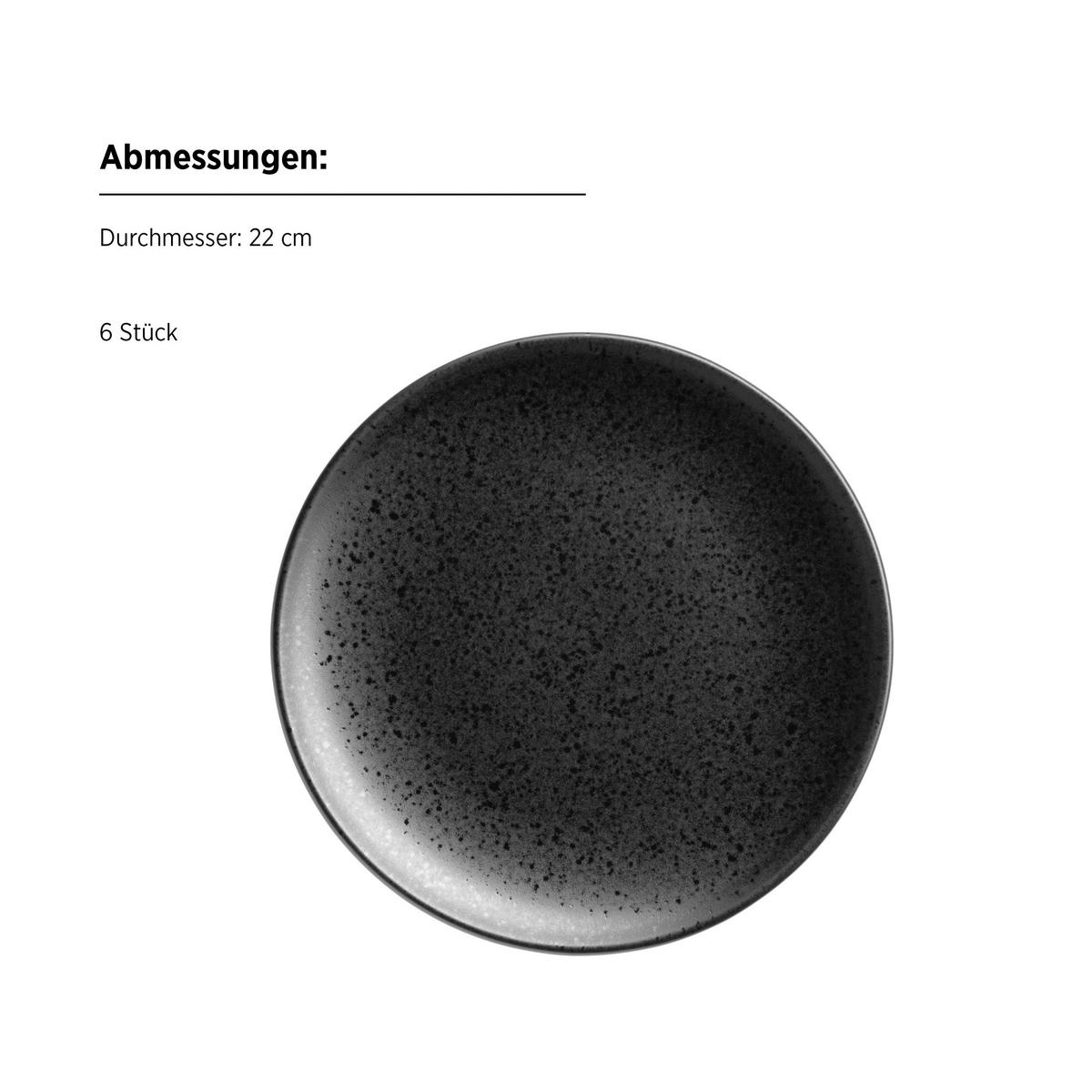 Frühstücksset Essential Schwarz, 18-Teilig - Schwarz, Trend, Keramik - Mäser
