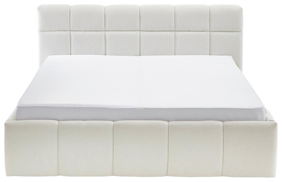 Čalúnená posteľ ASCONA 160x200, krémová - čierna/krémová, Konventionell, textil/plast (160/200cm)