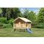 Spielturm Stelzenhaus Lukas Set - Blau/Naturfarben, Holz (242/232/153cm) - Karibu