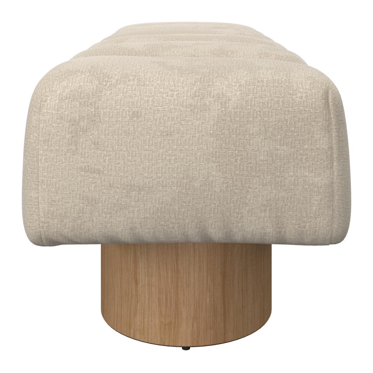 Sedací lavice ALINA, krémová žinylka - krémová/přírodní barvy, Moderní, dřevo/kompozitní dřevo (140/45/45cm) - Bessagi Home