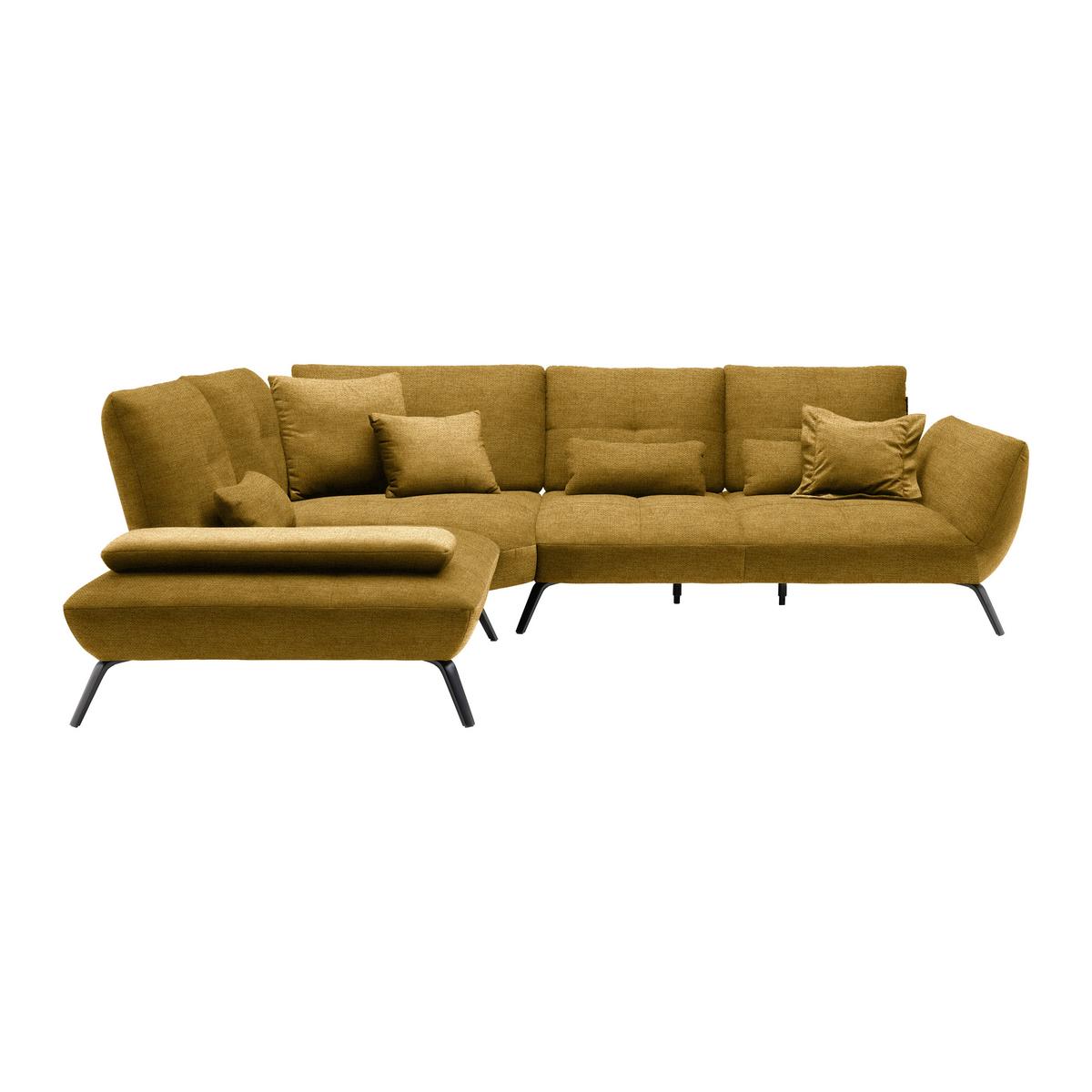 Rohová sedačka TRENDY, ľavá, horčicovožltá - horčicovožltá/čierna, Modern, kov/kompozitné drevo (250/93/310cm) - Premium Living