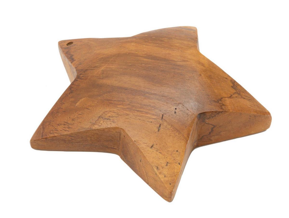 Skulptur Bintang Teak Braun, B: 19 cm - Braun, Basics, Holz (19/19/5cm)