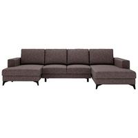 Harvey Braun U: 156x339x190 cm - Schwarz/Braun, Design, Textil (156/339/190cm) - Livetastic