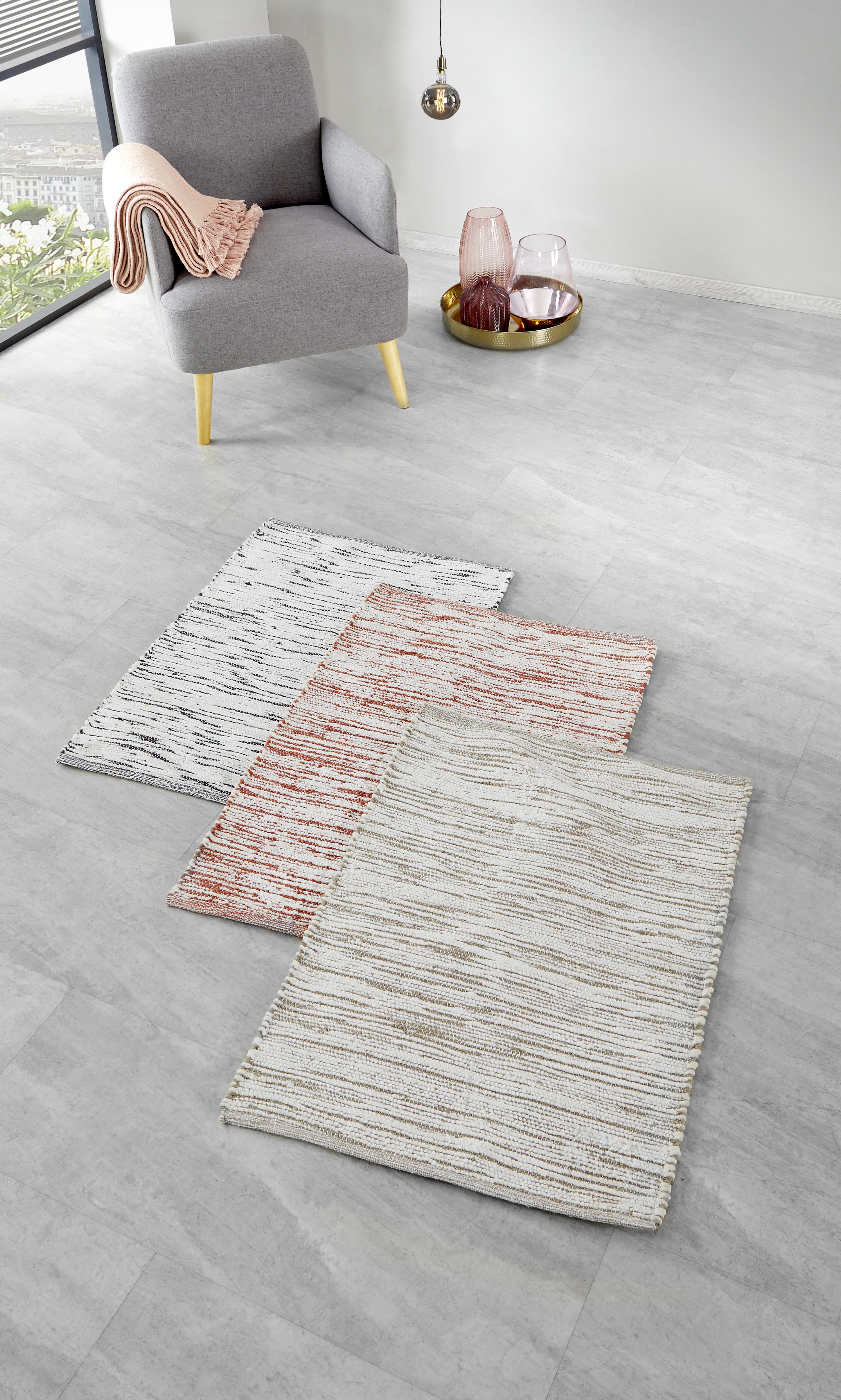 Handwebeteppich Weiß/orange Penelope 60x90 Cm - Orange, Basics, Textil (60/90cm) - James Wood