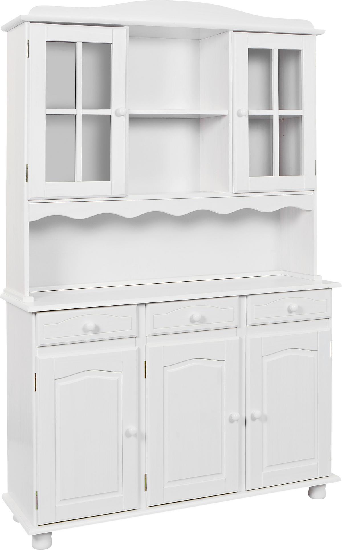 Kredenc SIENA 130 cm bílá - bílá, Lifestyle, dřevo (130/198/43cm) - MID.YOU