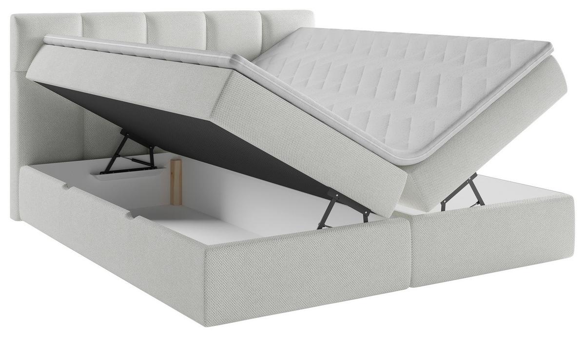 Boxbett Mit Topper & Bettkasten 200x200 Lorie Ii - Schwarz/Weiß, MODERN, Holz/Holzwerkstoff (200/200cm) - MID.YOU