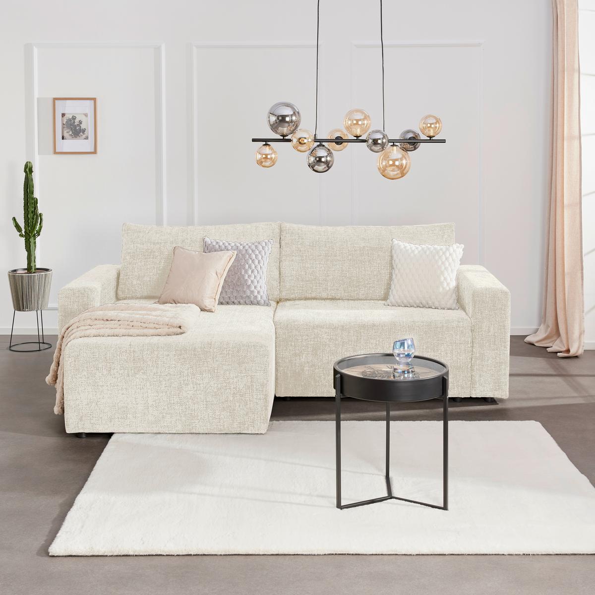 Ecksofa Dallas - Beige/Schwarz, MODERN, Holz/Kunststoff (173/258cm)