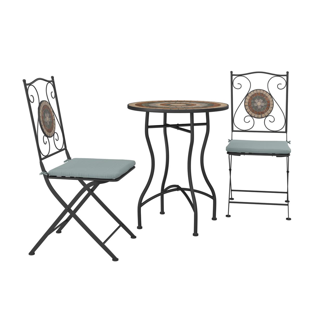 SADA NA BALKON DUBROVNIK - černá/zelená, Romantický / Rustikální, kov/textil (60/71/60cm) - Mömax