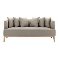 Pohovka s vankúšmi MINA béžová - prírodná farba/béžová, Modern, drevo/textil (190/78/81cm) - Bessagi Home