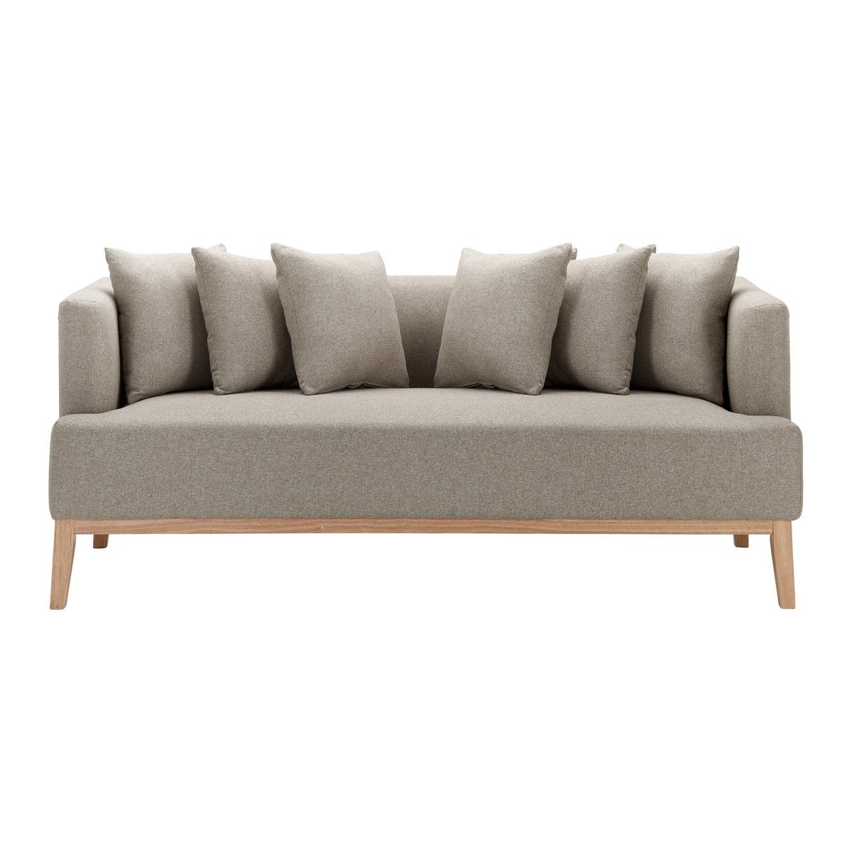 Pohovka s vankúšmi MINA béžová - prírodná farba/béžová, Modern, drevo/textil (190/78/81cm) - Bessagi Home
