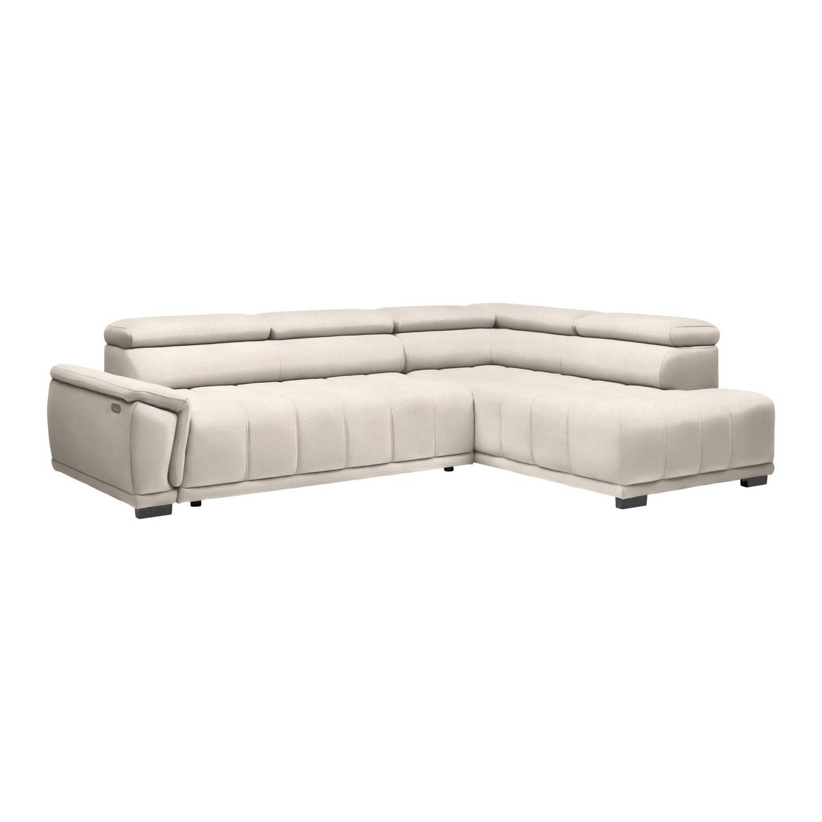 Rohová sedačka GRINALDI, pravá, perleťová - černá/perleť, Moderní, textil/plast (283/206cm) - Premium Living