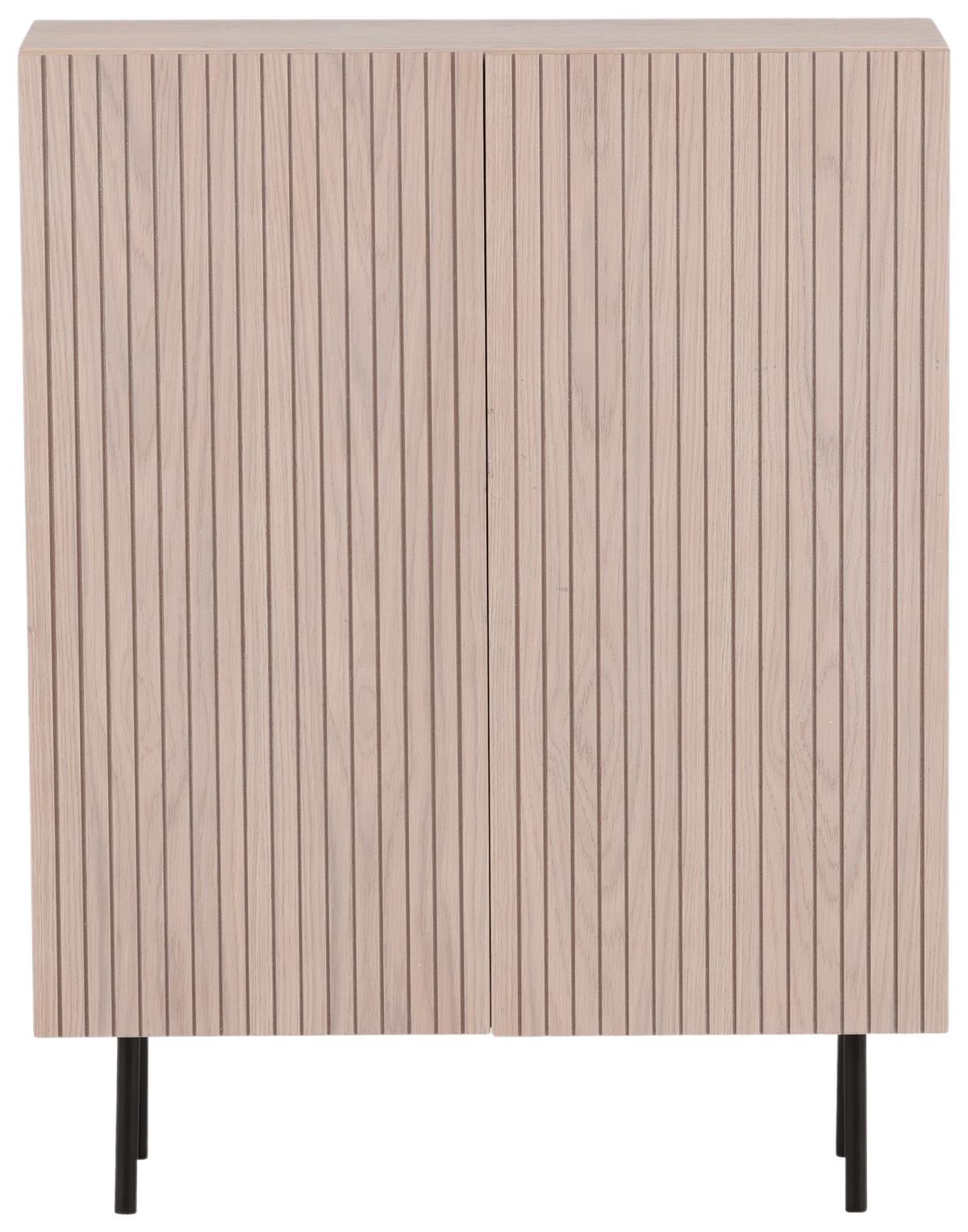 Highboard Björkön - Eichefarben/Schwarz, Design, Holz/Holzwerkstoff (80/103/30cm) - Livetastic