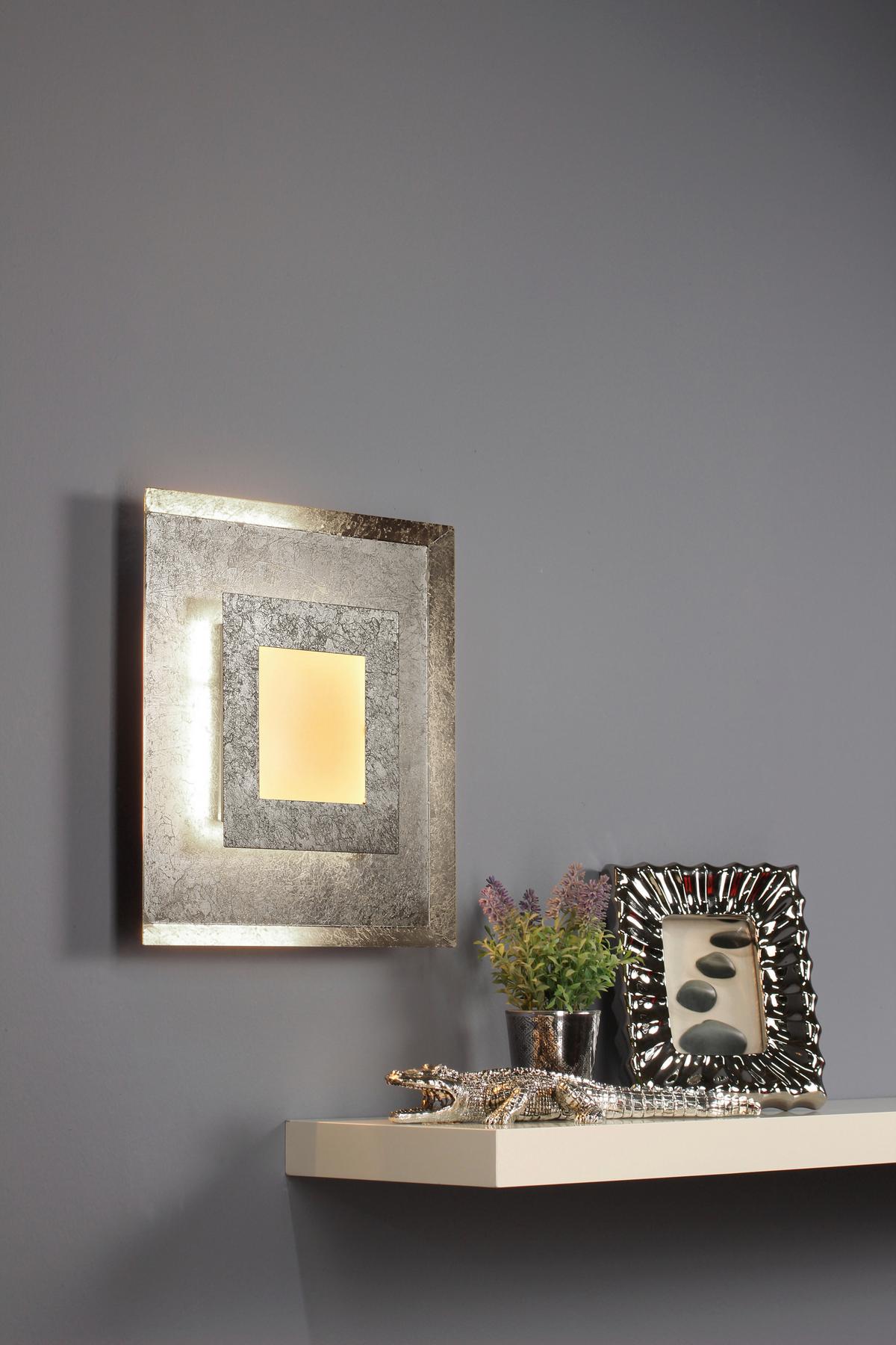 Led-wandleuchte 9021 M Si Window - Silberfarben, Basics, Metall (39/39/5,5cm)
