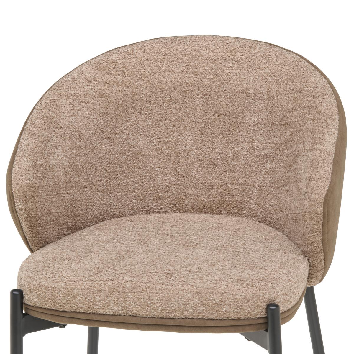 Barhocker Corey Textil Braun B: 53,5 Cm - Schwarz/Braun, MODERN, Textil/Metall (53,5/101/54cm) - MID.YOU