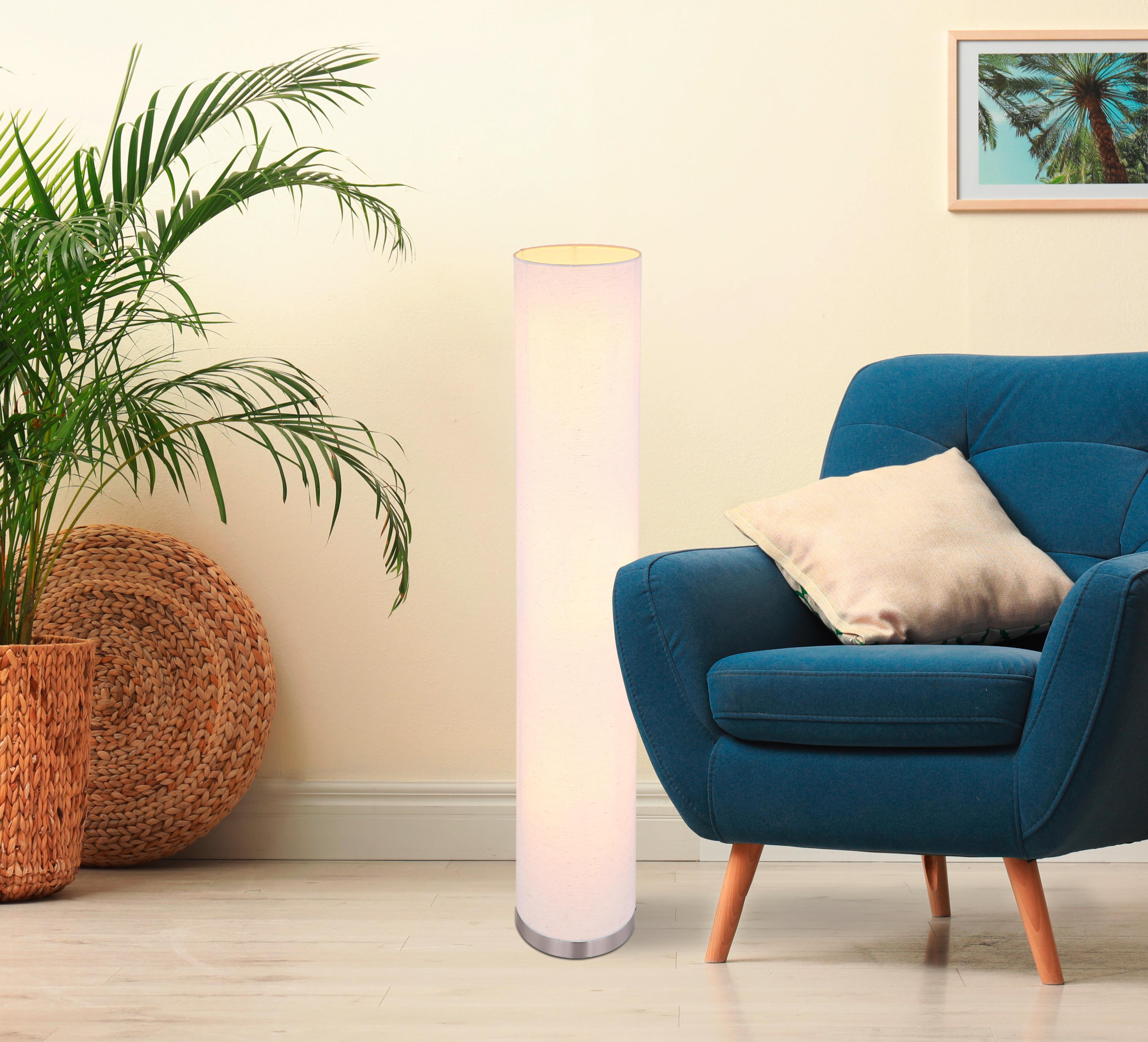 Stehlampe Sandfarben Mit Schalter, Länglich - Sandfarben, Basics, Textil/Metall (19/110cm) - Globo