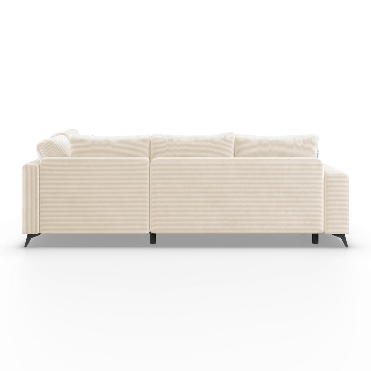 Ecksofa mit Schlaffunktion Viktor Creme Cord 270x212 cm - Beige/Creme, MODERN, Textil (270/212cm)