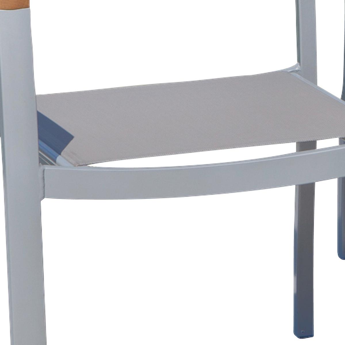 Gartengarnitur 5-Tlg. Naxos Alu/Holz/Textil - Silberfarben/Grau, ROMANTIK / LANDHAUS, Holz/Textil - Gardenson
