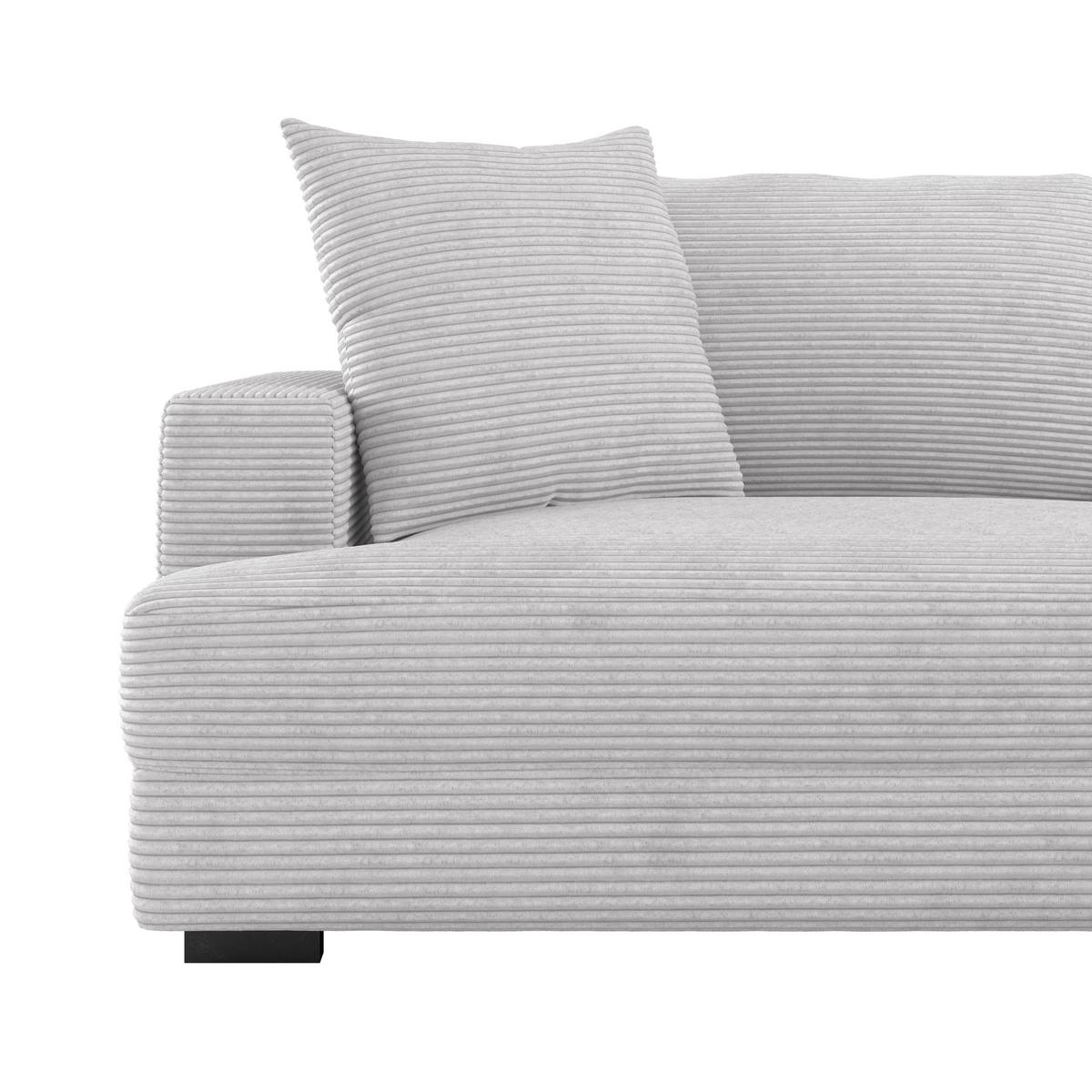 Big Sofa Pelle Mit Kissen B: 261 Cm Hellgrau - Wengefarben/Hellgrau, Trend, Textil (261/124cm) - Luca Bessoni