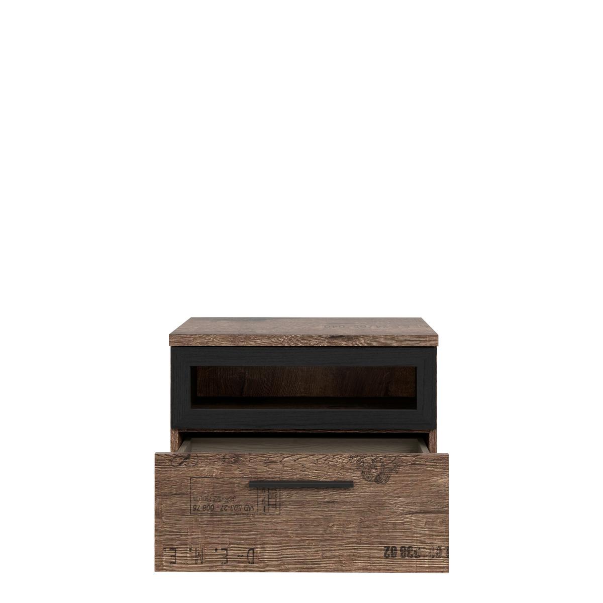 Éjjeliszekrény Jacky 52/40,8cm - tölgyfa színű/fekete, Lifestyle (52/40,8/41,3cm)