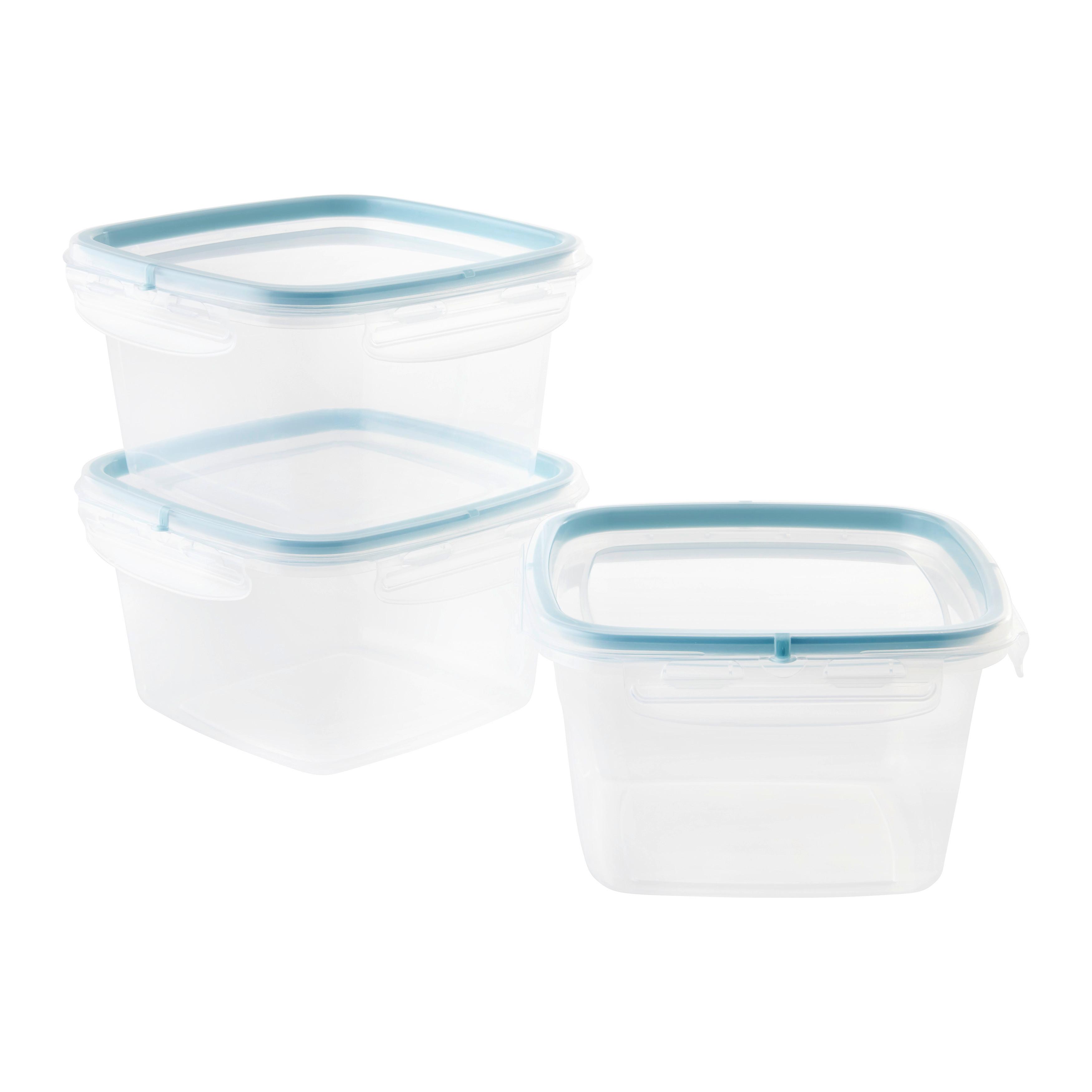 Sada dóz na uskladenie objem: 1 L - svetlomodrá, Konventionell, plast (14,7/14,7/12cm) - Mömax