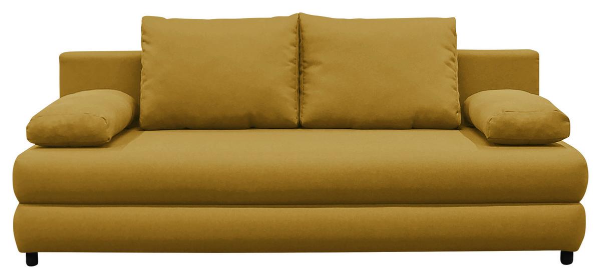 Schlafsofa Mela Gelb B: 200 Cm - Gelb/Schwarz, Design, Textil (200/88/87cm) - P & B