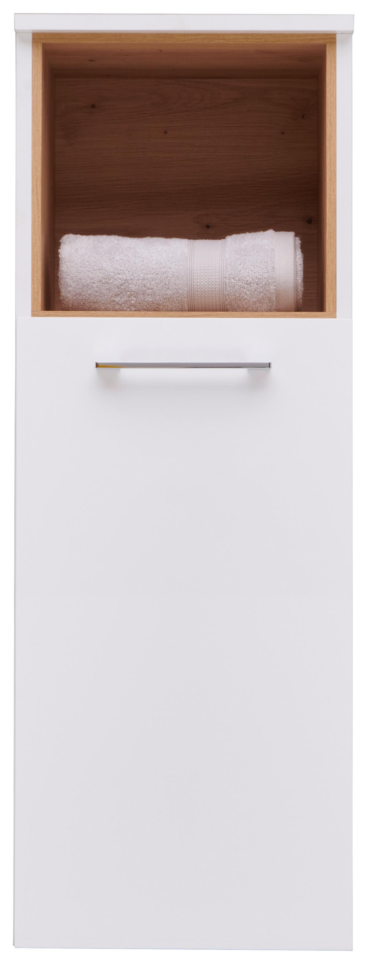 Badezimmer Mura Eiche Dekor/weiß Hg B: 150 Cm - Weiß Hochglanz/Eiche Artisan, MODERN, Keramik/Holzwerkstoff (150/173,5/46,5cm)