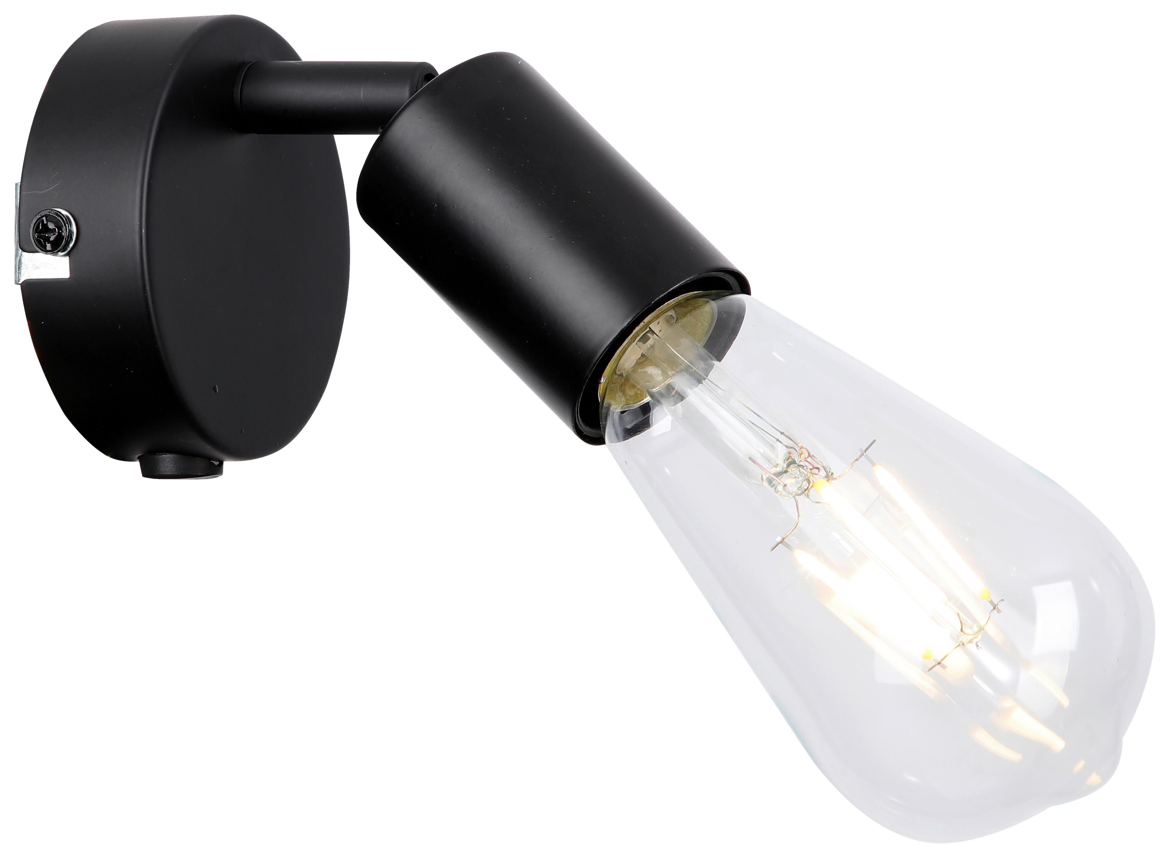 Bodové svietidlo MOLLY, 1 xE27 max. 24W, 230V - čierna, Konventionell, kov (8/8/12,5cm) - Mömax