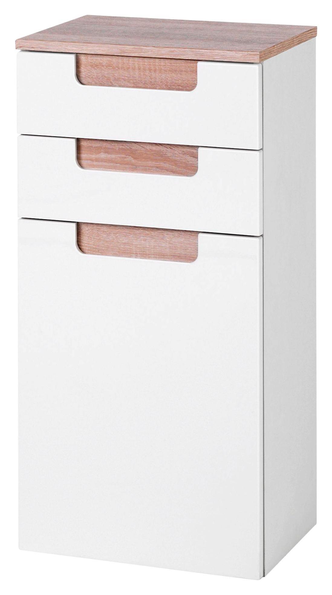 Unterschrank Siena 40cm Weiß/sonoma Eiche - Weiß/Sonoma Eiche, MODERN, Holzwerkstoff (40/79/27cm)