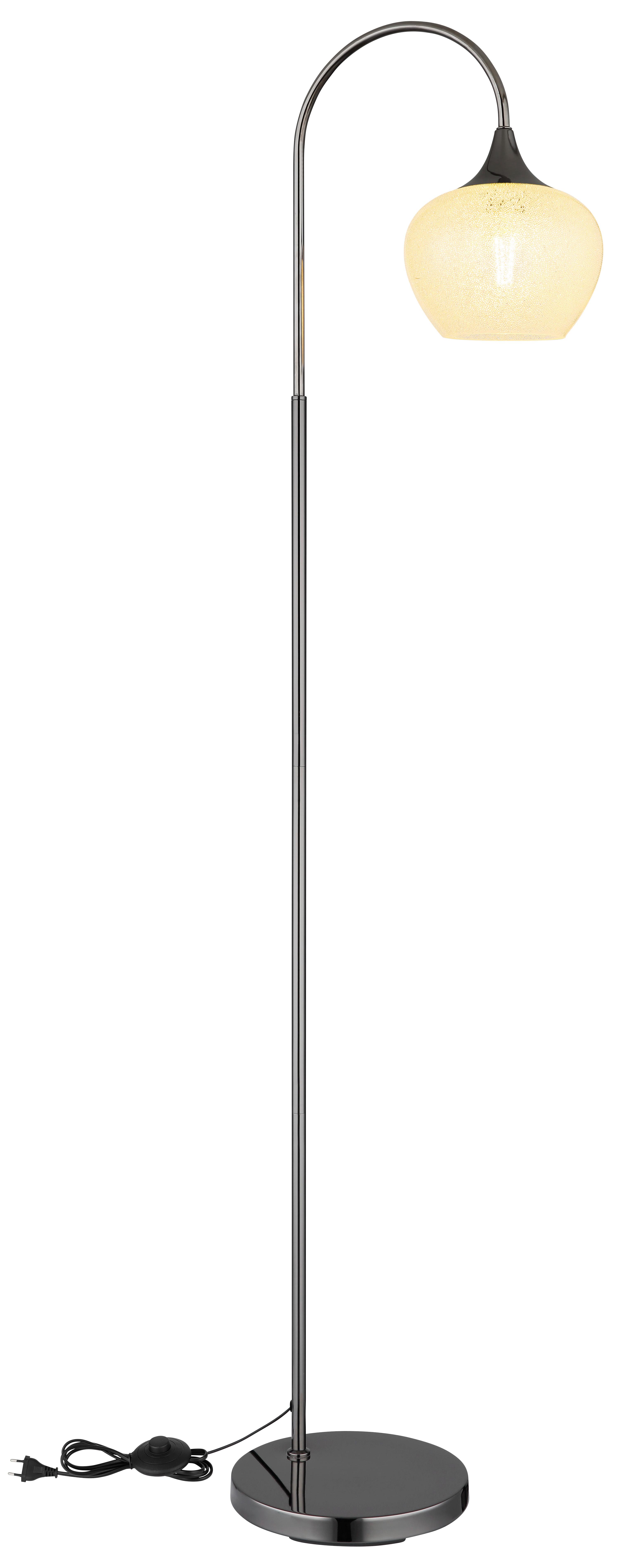 Stehleuchte 15548sk - Klar/Schwarz, KONVENTIONELL, Glas/Metall (39/25/150cm) - Globo