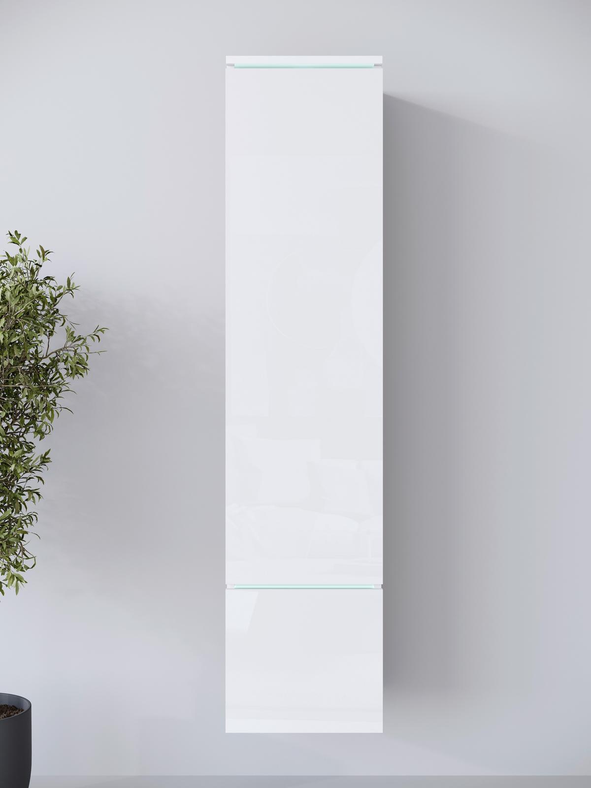 Hochschrank Vera Weiß Hg B: 30cm - Weiß Hochglanz/Weiß, Design, Holzwerkstoff (30/130/33cm) - Livetastic