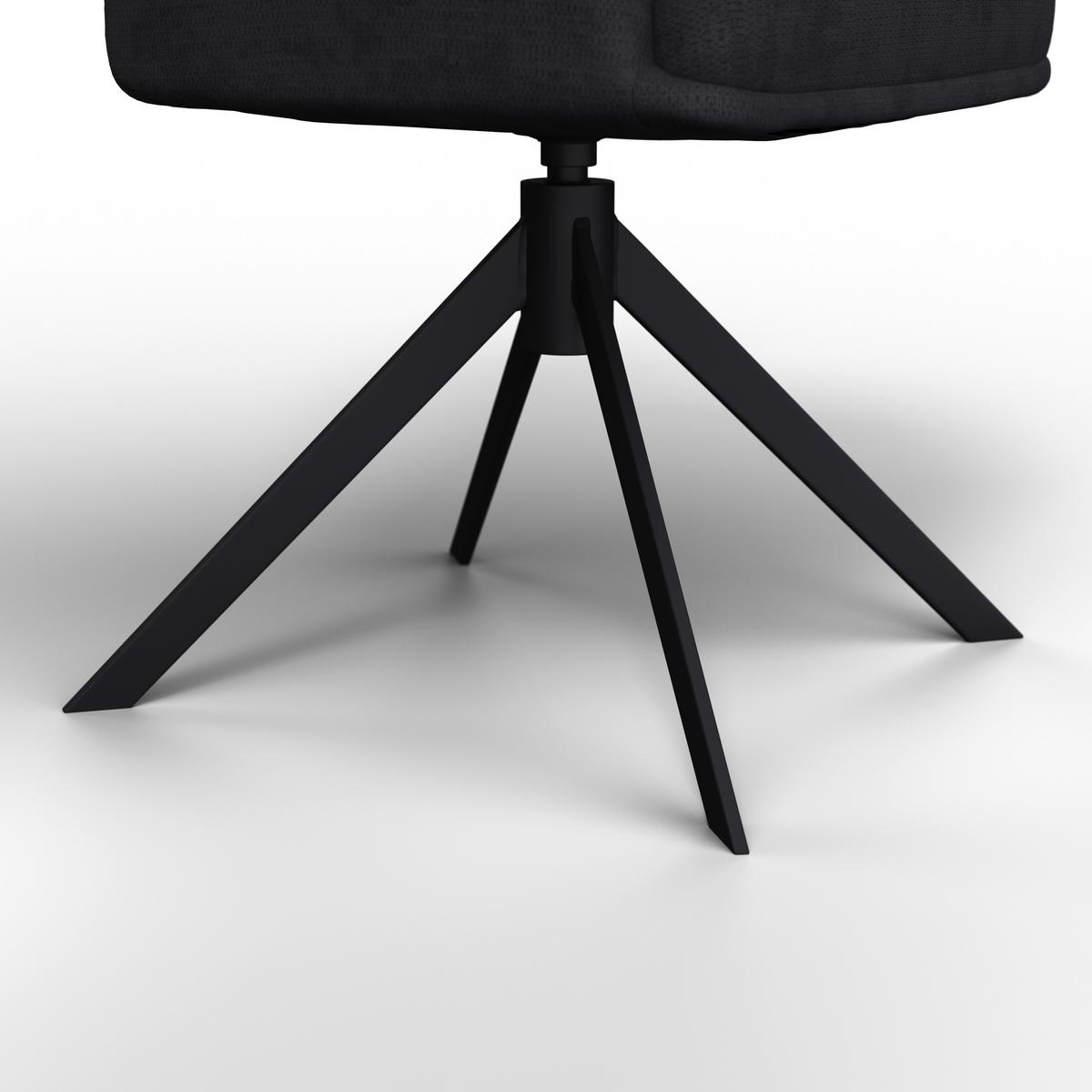 Stolička s podrúčkami MARIETTA, čierna - čierna, Modern, kov/drevo (60/92/67cm) - Bessagi Home