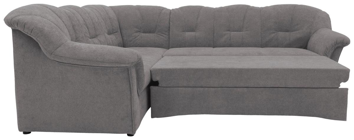 Ecksofa Mit Schlaffunktion Papenburg Dunkelgrau - Dunkelgrau/Schwarz, KONVENTIONELL, Textil (192/243cm) - MID.YOU