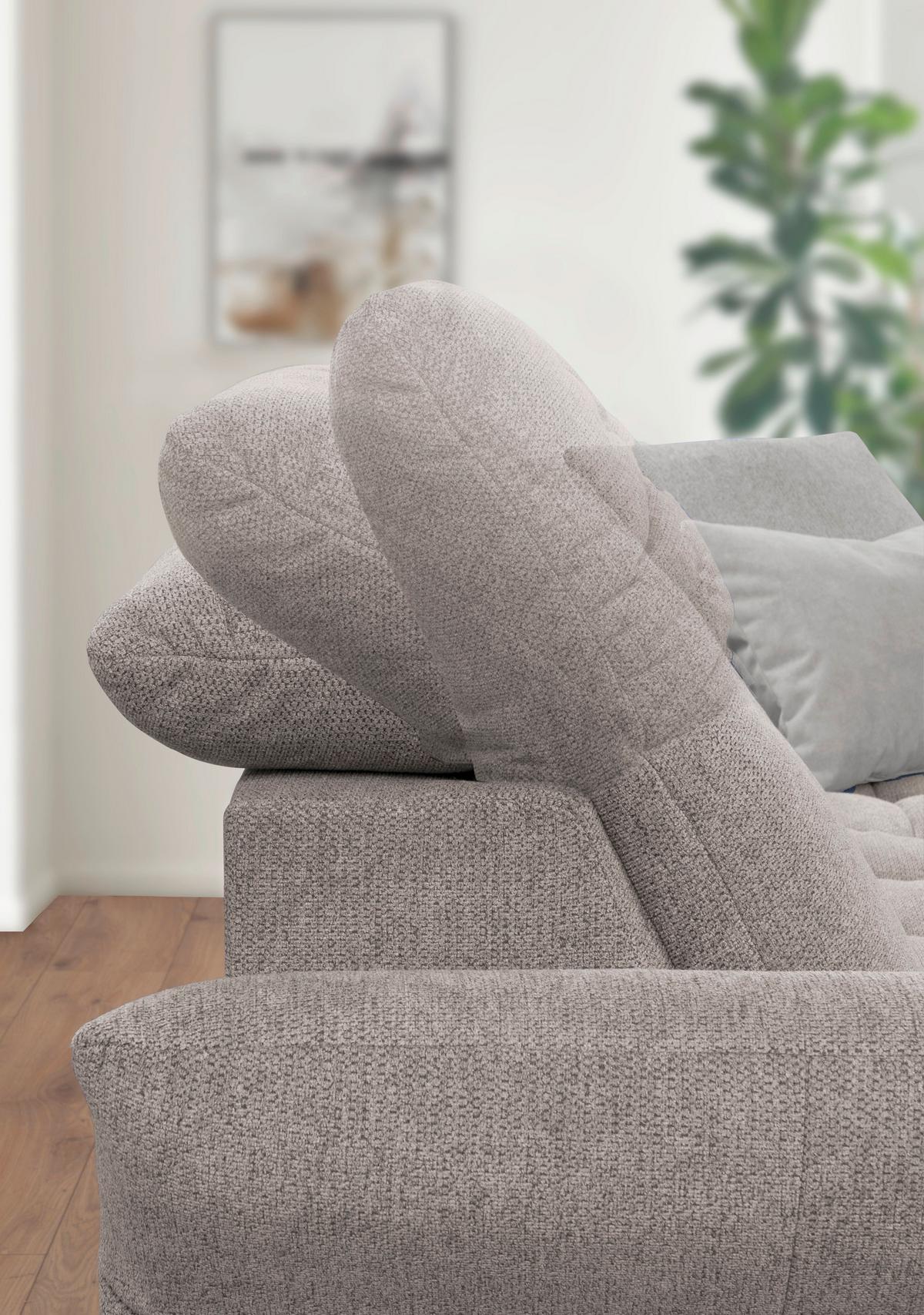Ecksofa Coast Silberfarben B: 244-270 Cm - Silberfarben/Schwarz, KONVENTIONELL, Holzwerkstoff/Textil (244-270/87-104/173cm)