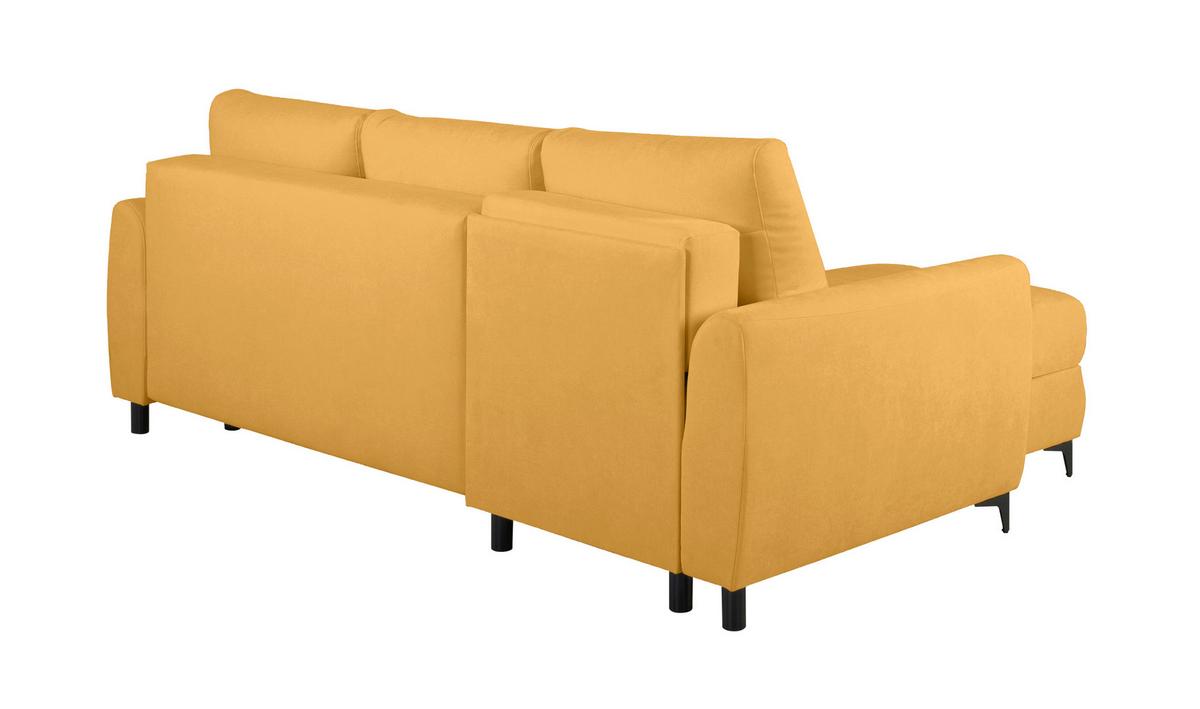 Ecksofa Moli, Gelb S: 236x148 cm - Gelb/Schwarz, Design, Textil (236/148cm) - MID.YOU