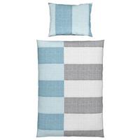 Linon Bettwäsche 140x200 cm Ela Su Baumwolle Blau/Grau - Blau/Grau, MODERN, Textil - Luca Bessoni