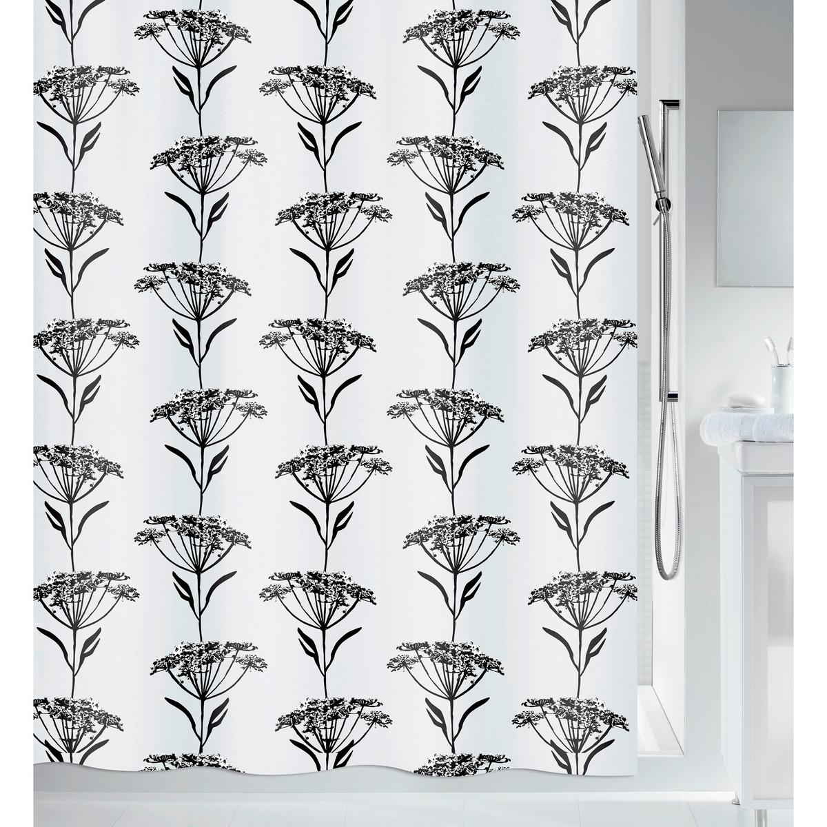 Duschvorhang in Schwarz Textil/Mischgewebe - Schwarz, Basics, Textil (180/200cm) - Spirella