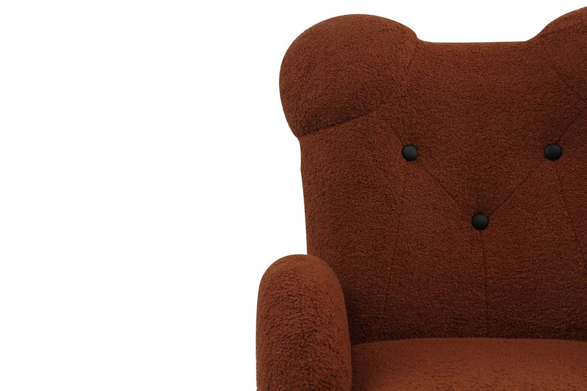 Kinder-Schaukelstuhl Braun B: 59 cm - Braun, Basics, Holz/Textil (59/70/62cm) - Livetastic