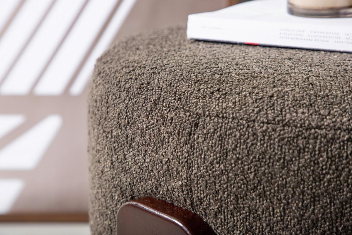 Pouf Coffey - Dunkelgrau/Braun, Design, Holz/Textil (52.5/43/52.5cm) - Livetastic