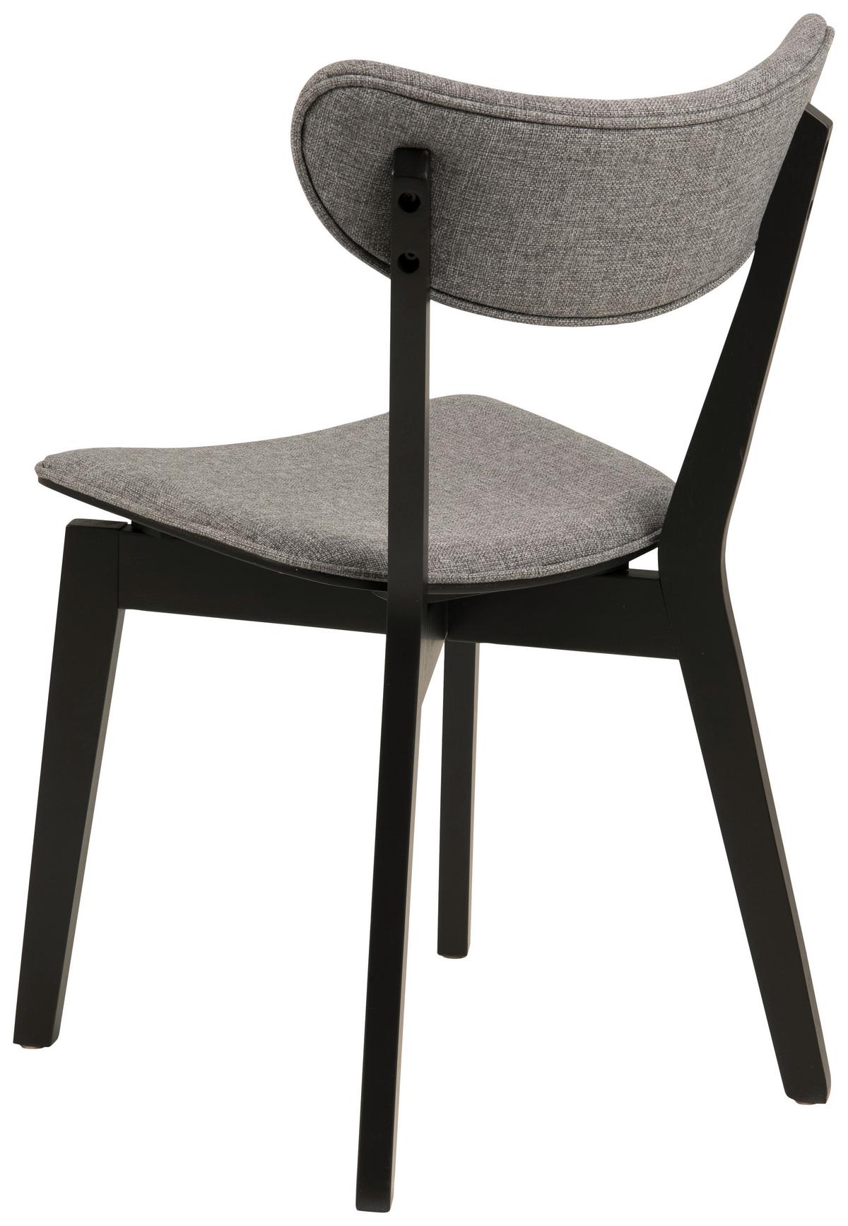 Jedálenská stolička ROXBY - čierna/sivá, Konventionell, drevo/textil (45/78/55cm)