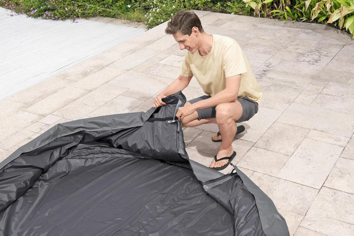 Whirlpoolabdeckung Sebastian - Dunkelgrau, KONVENTIONELL, Kunststoff (216/80cm) - Bestway