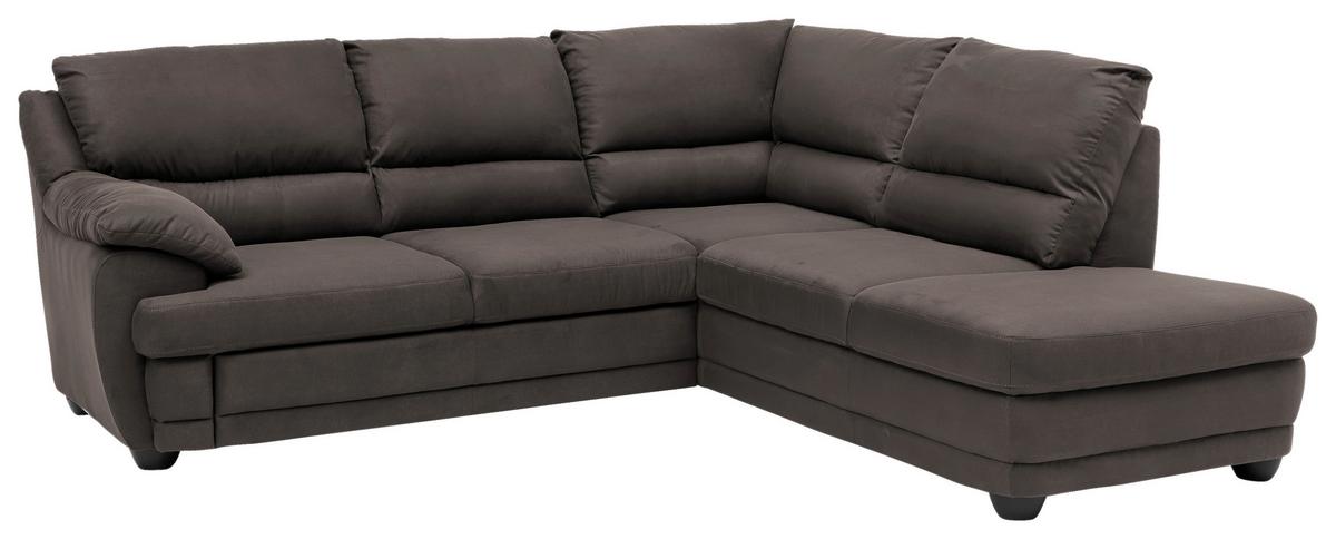 Ecksofa Nebolo Dunkelbraun Mikrofaser - Dunkelbraun, Design, Textil (245/225cm) - Livetastic