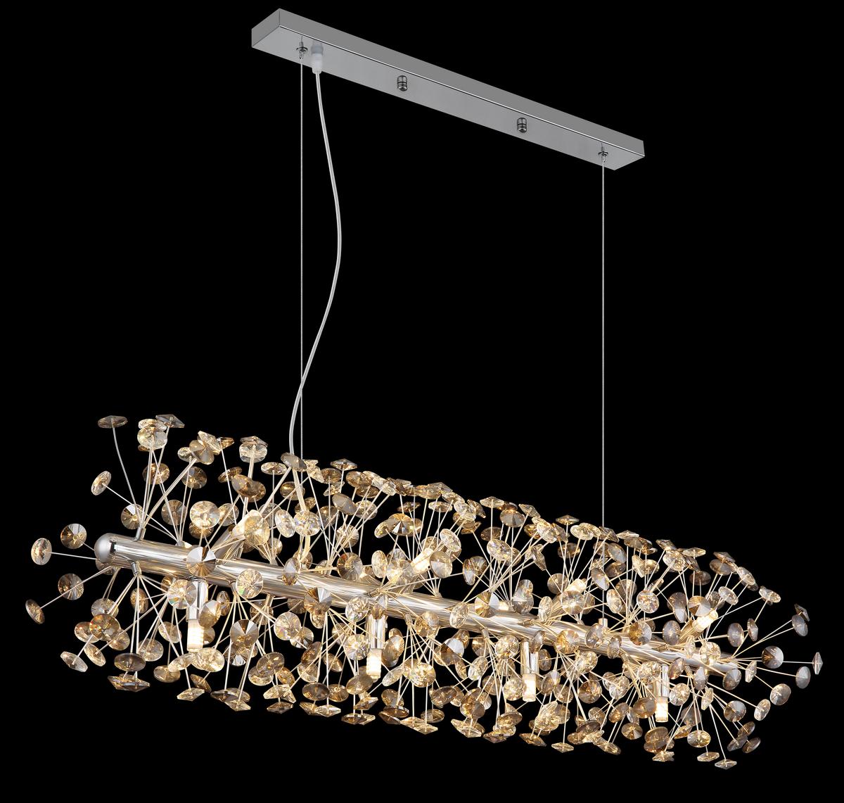 Kristály Függőlámpa 64135h4c  Katrina - krómszínű/áttetsző, Lifestyle, műanyag/üveg (90/30/150cm) - Globo