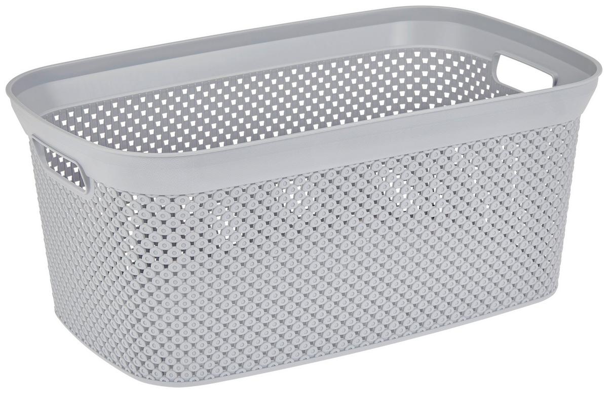 Wäschekorb Diamond Hellgrau, 54x33,5x23,4 cm - Grau, Basics, Kunststoff (54,3/33,5/23,4cm) - Luca Bessoni